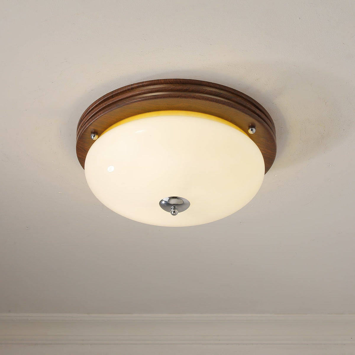 Flush Mount Ceiling Light Glass Metal Integrated LED | Three Color Temperatures | 36W Hardwired Indoor Lighting Fixture
