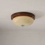 Flush Mount Ceiling Light Glass Metal Integrated LED | Three Color Temperatures | 36W Hardwired Indoor Lighting Fixture