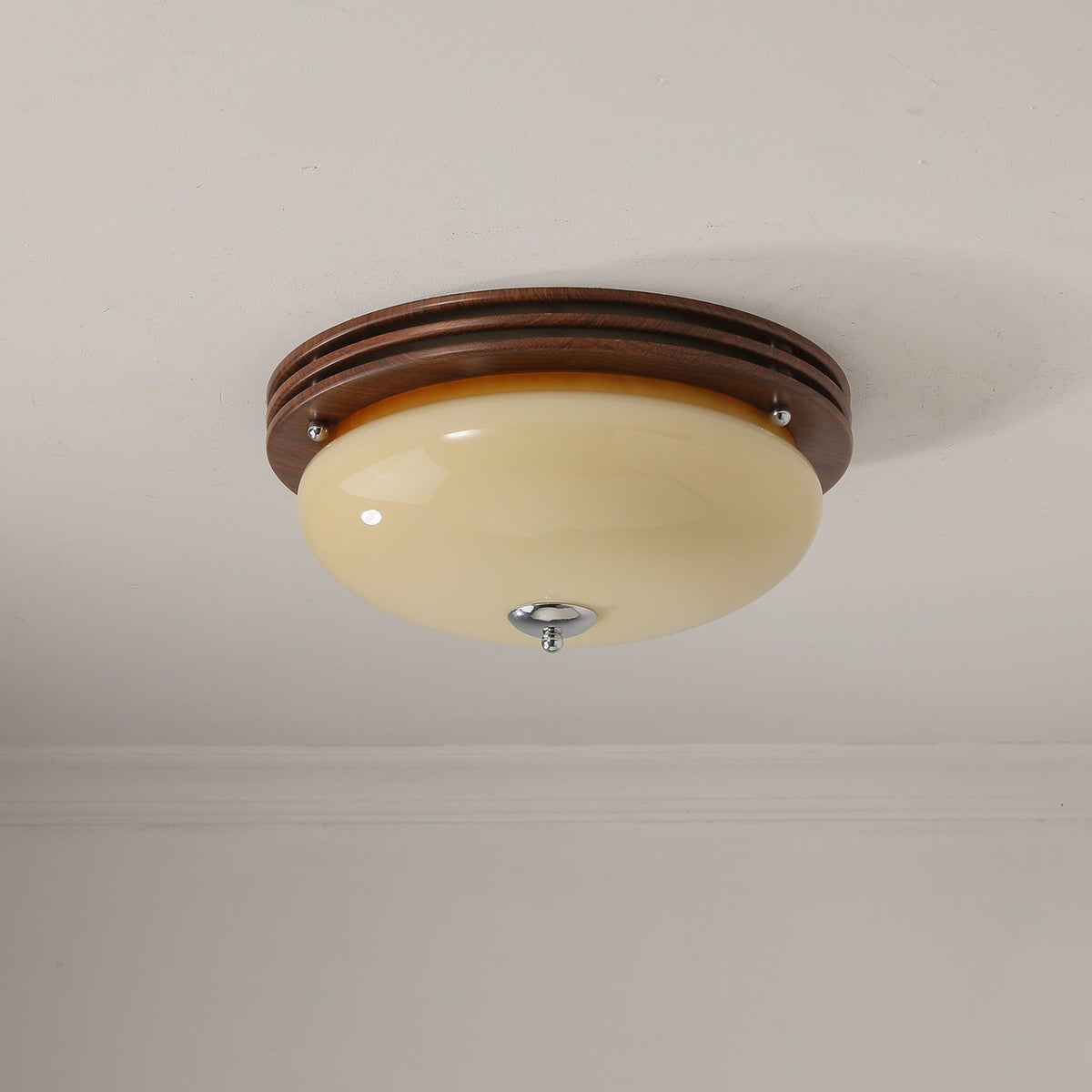 Flush Mount Ceiling Light Glass Metal Integrated LED | Three Color Temperatures | 36W Hardwired Indoor Lighting Fixture