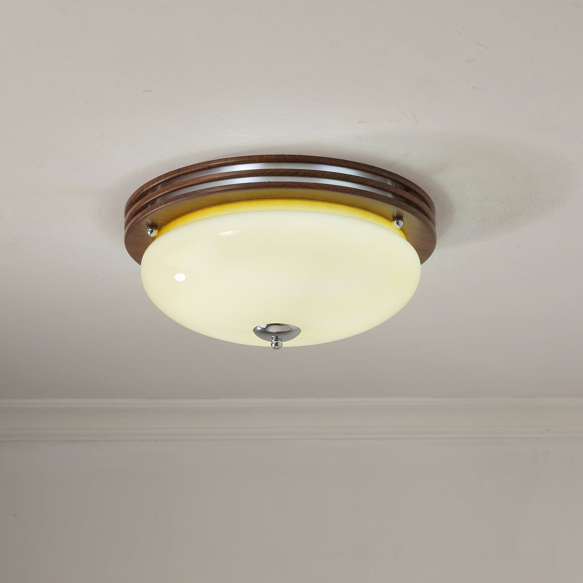 Flush Mount Ceiling Light Glass Metal Integrated LED | Three Color Temperatures | 36W Hardwired Indoor Lighting Fixture