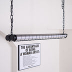 Industrial Linear Suspension Light Metal Glass | Integrated LED Ceiling Fixture | Modern Lighting for Kitchen Islands