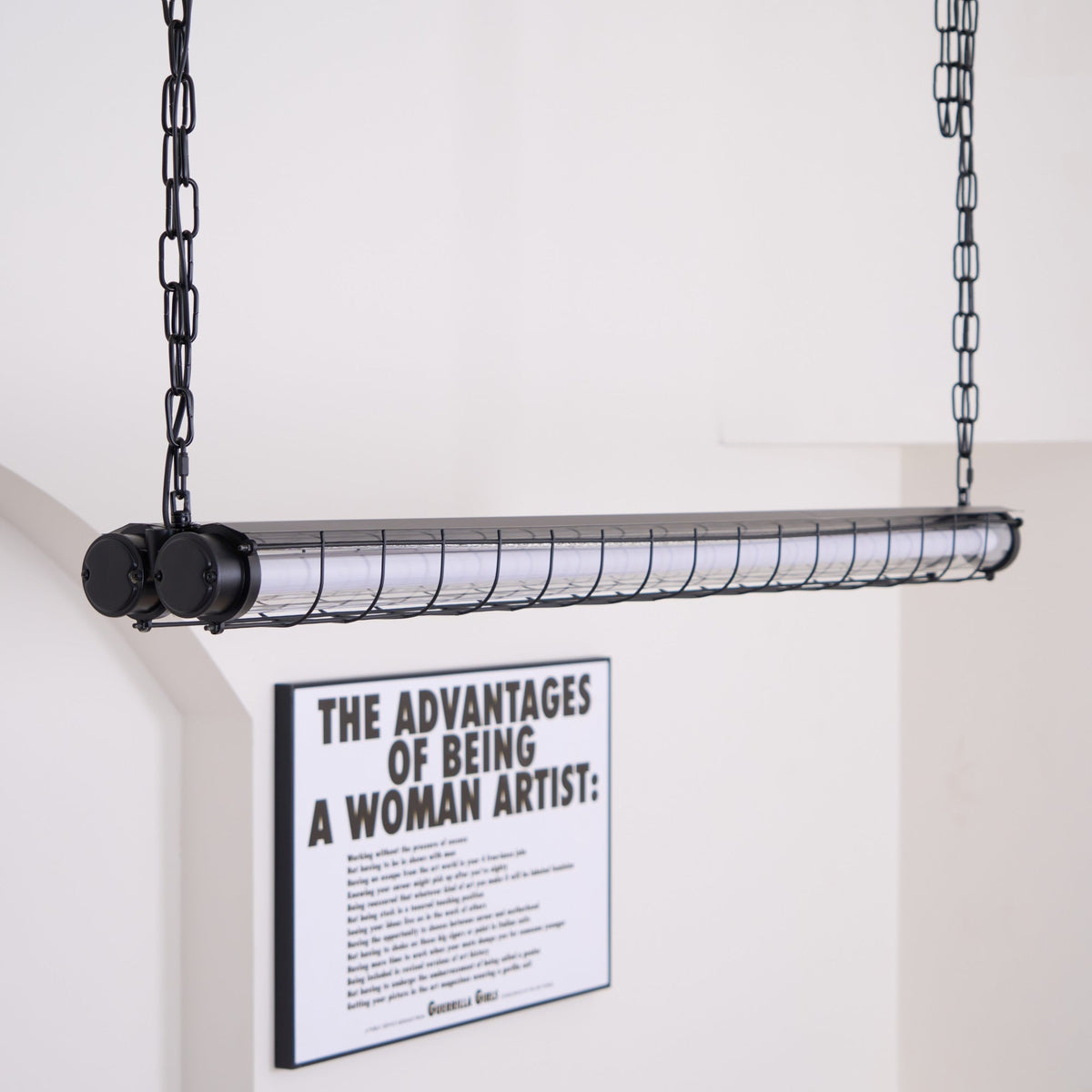 Industrial Linear Suspension Light Metal Glass | Integrated LED Ceiling Fixture | Modern Lighting for Kitchen Islands
