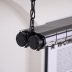 Industrial Linear Suspension Light Metal Glass | Integrated LED Ceiling Fixture | Modern Lighting for Kitchen Islands