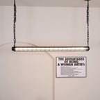 Industrial Linear Suspension Light Metal Glass | Integrated LED Ceiling Fixture | Modern Lighting for Kitchen Islands