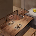 Wooden Umbrella Pendant Light Metal | Sloped Ceiling Compatible | Integrated LED with Adjustable Height Hanging Cable