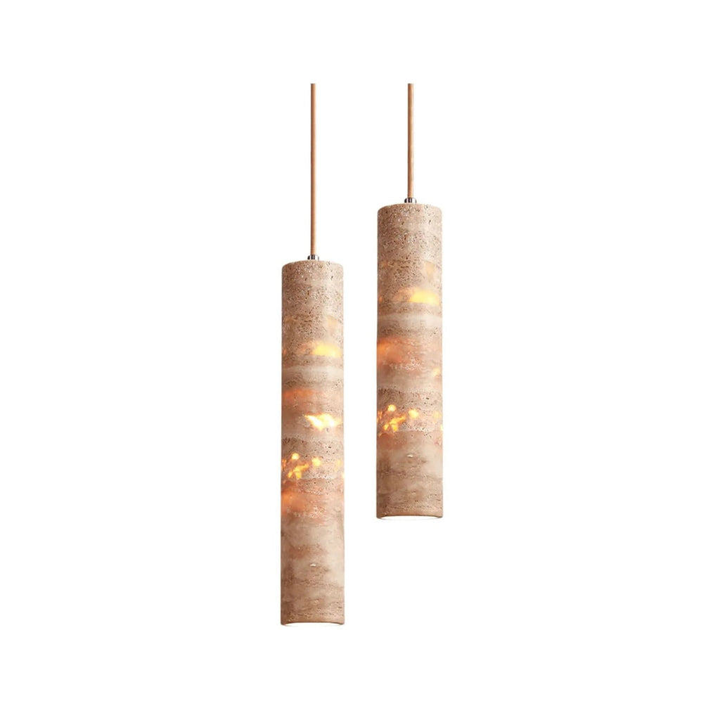 Natural Stone Cylinder Pendant Light