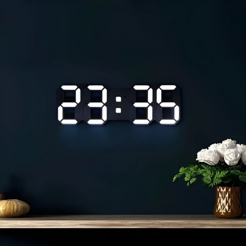 3D LED Digital Wall Clock Plastic | USB Powered 5V 1A | Wall Mounted Illuminated Display for Clear Visibility from Distance