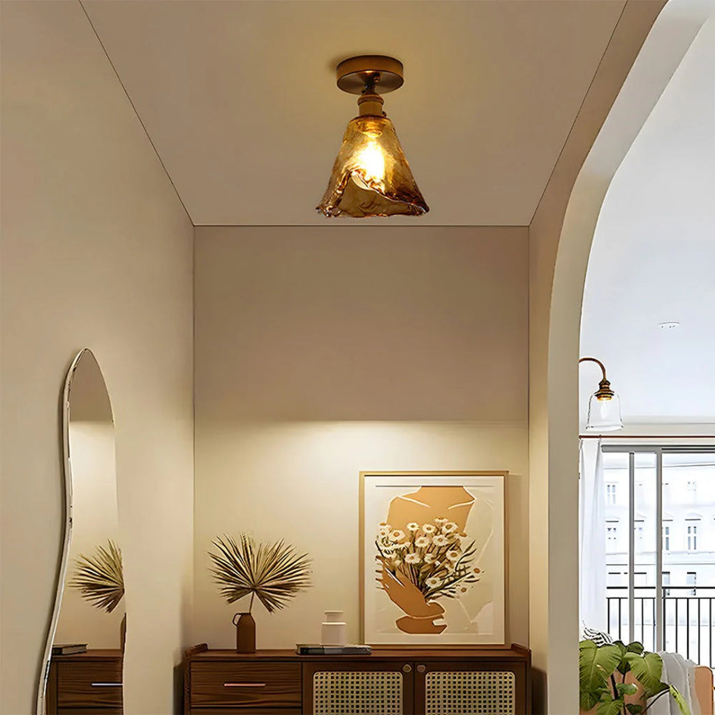 Textured Glass Ceiling Light