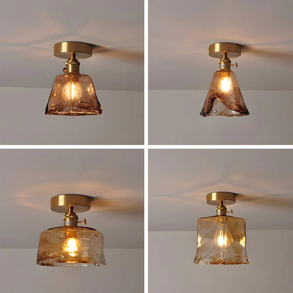 Textured Glass Ceiling Light