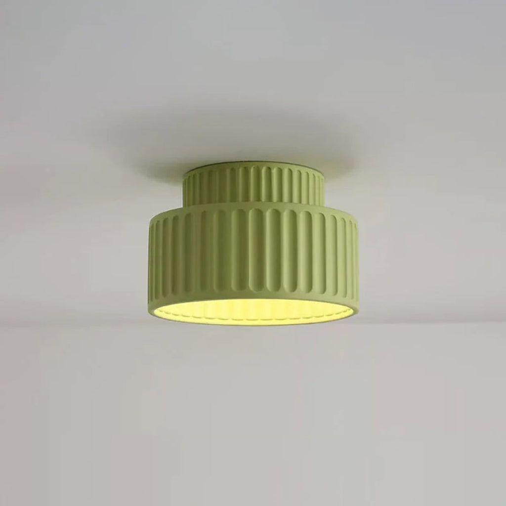Minimalist Ribbed Ceramic Ceiling Light