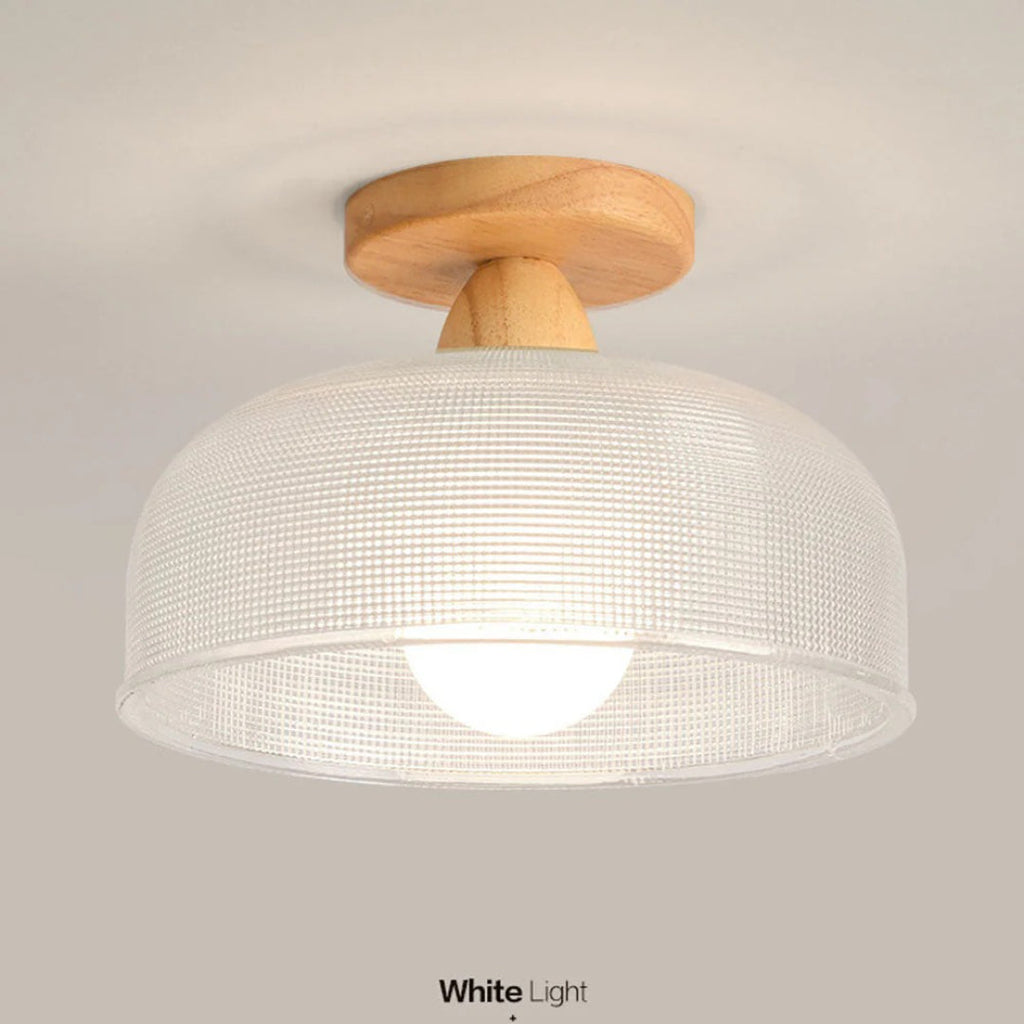 Minimalist Ribbed Glass Ceiling Light