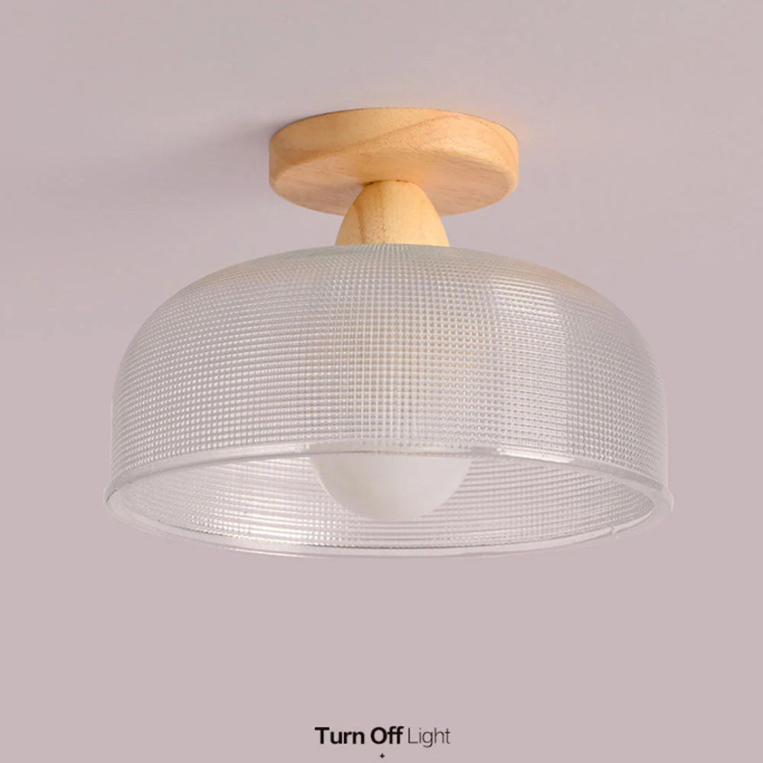 Minimalist Ribbed Glass Ceiling Light