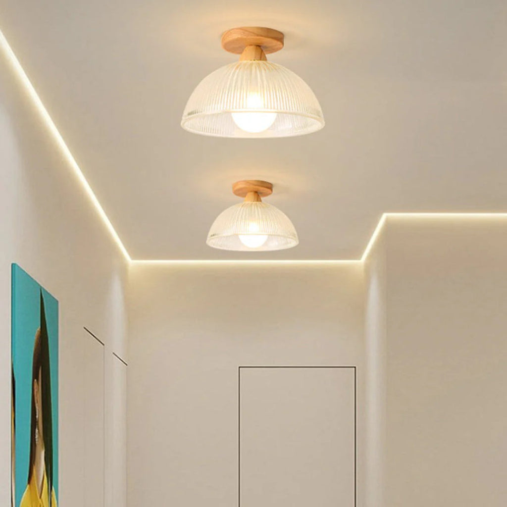 Minimalist Ribbed Glass Ceiling Light