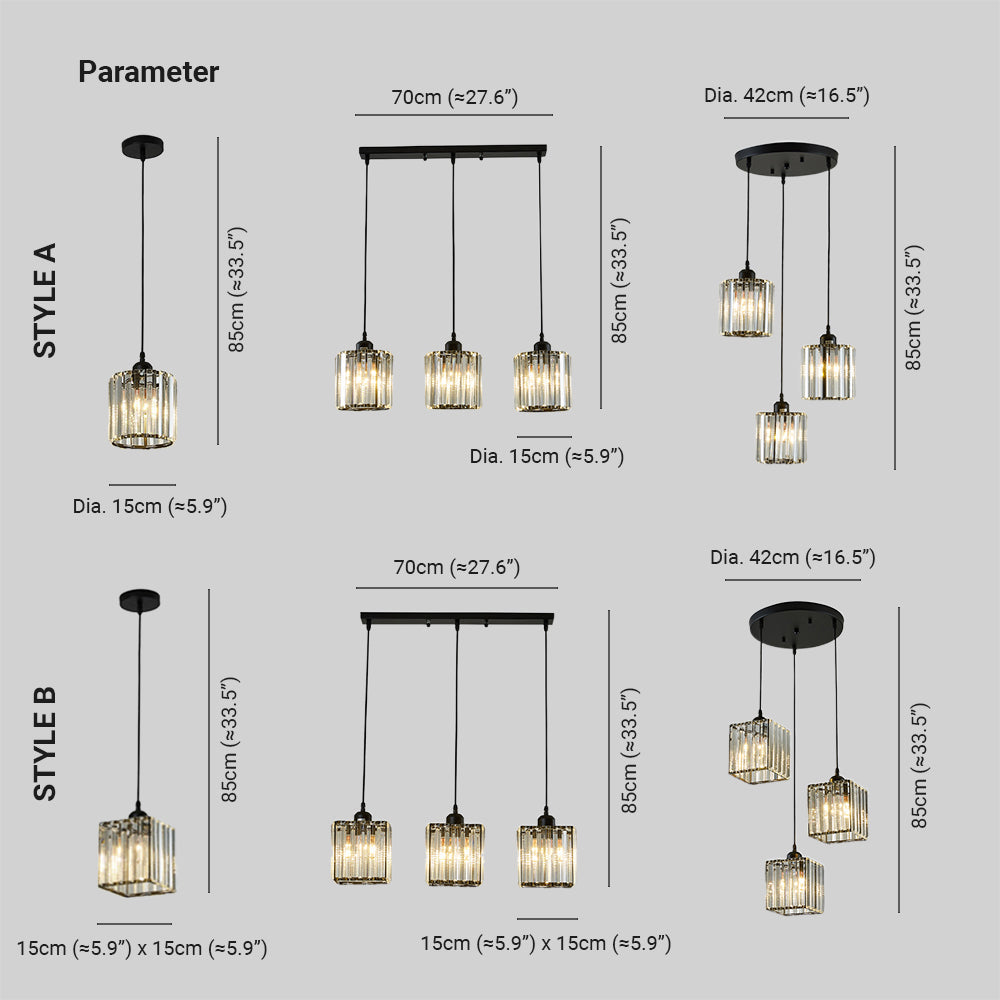 Vina Suspension Ronde/Carré Nordique. Métal/Verre. Noir/Or. Salon/Bar - Neutralighting
