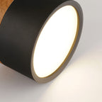 Wood And Metal Ceiling Lamp – Small Cylindrical Modern Accent Design