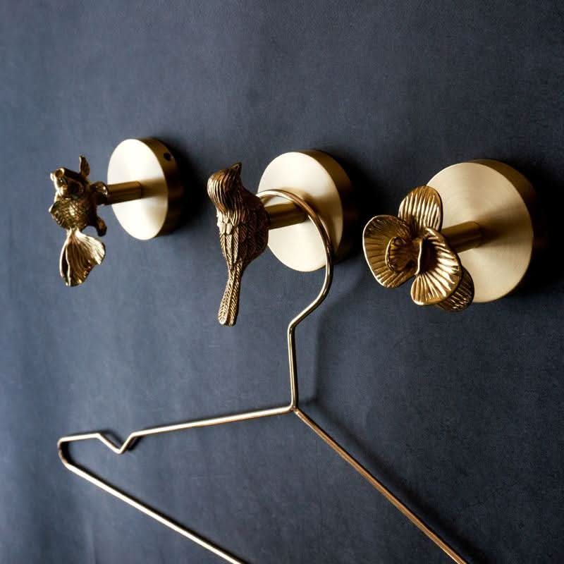 Wall Coat Hooks Solid Brass | Animal Head Design | Entryway Storage Solution to Organize Coats and Accessories with Character
