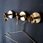 Wall Coat Hooks Solid Brass | Animal Head Design | Entryway Storage Solution to Organize Coats and Accessories with Character