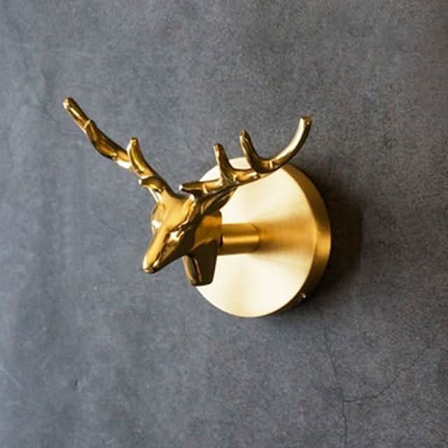 Wall Coat Hooks Solid Brass | Animal Head Design | Entryway Storage Solution to Organize Coats and Accessories with Character
