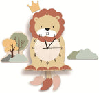 Animal Wall Clock Kids Educational Room Timepiece