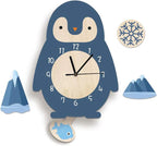 Animal Wall Clock Kids Educational Room Timepiece
