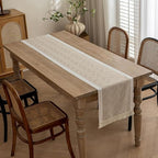 Woven Table Runner Microfiber Blend | Zigzag Pattern with Fringes | Protects Dining Surfaces from Heat and Scratches