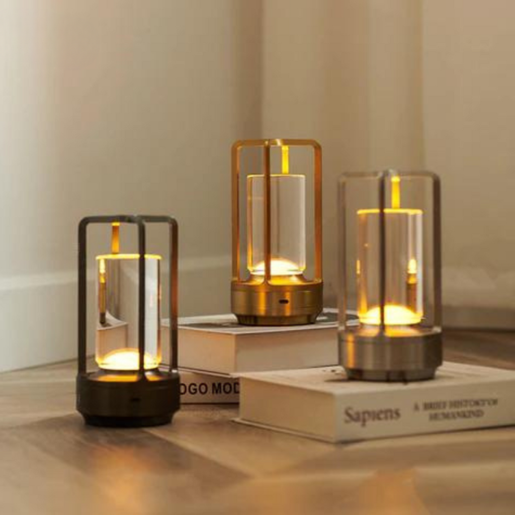 Modern Glass Cylinder Table Lamp