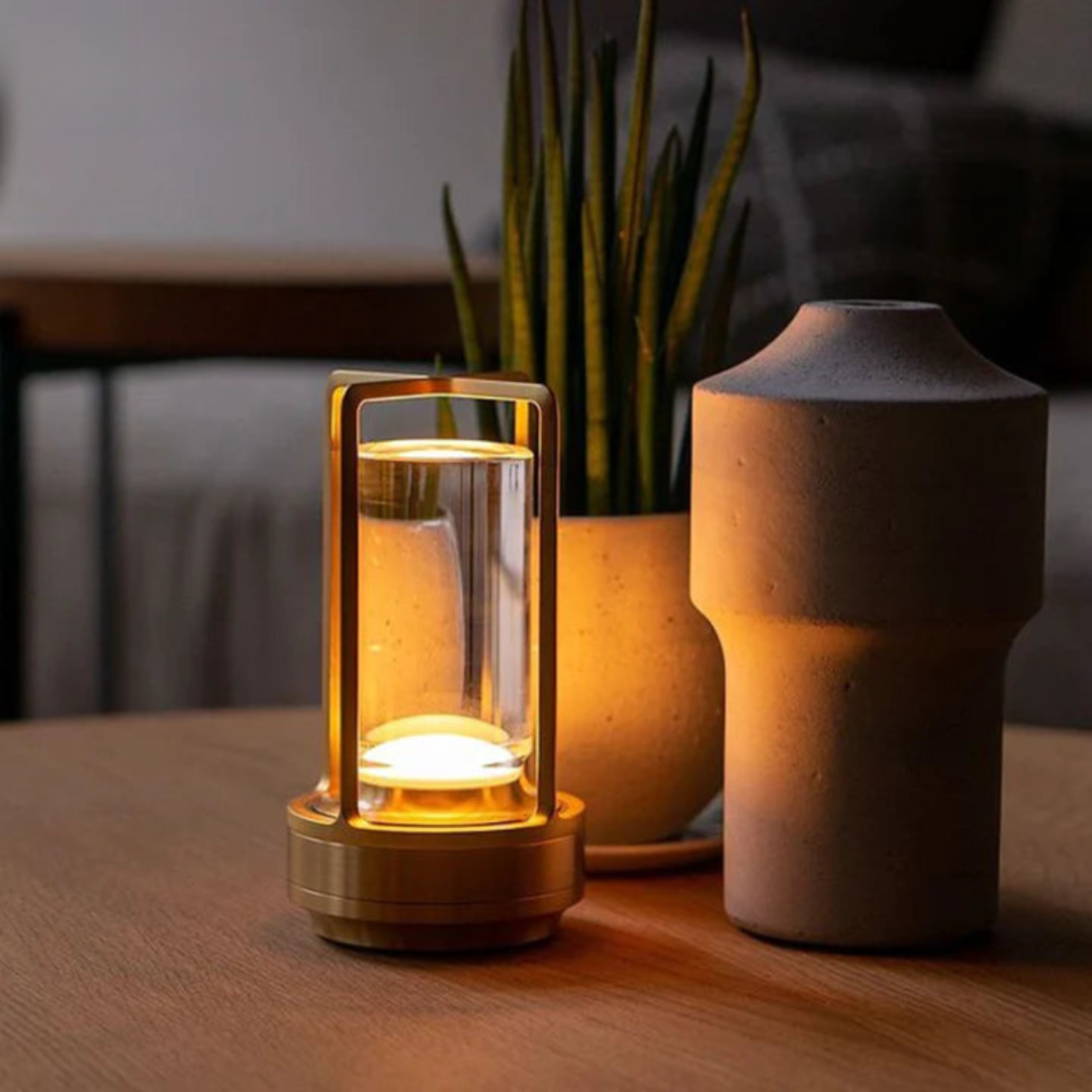 Modern Glass Cylinder Table Lamp