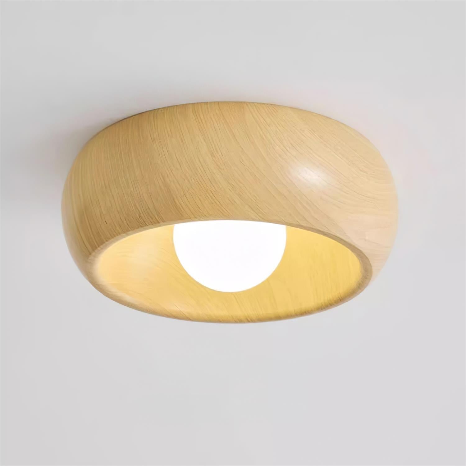 Minimalist Wooden Ceiling Light Modern Flush Mount Lamp