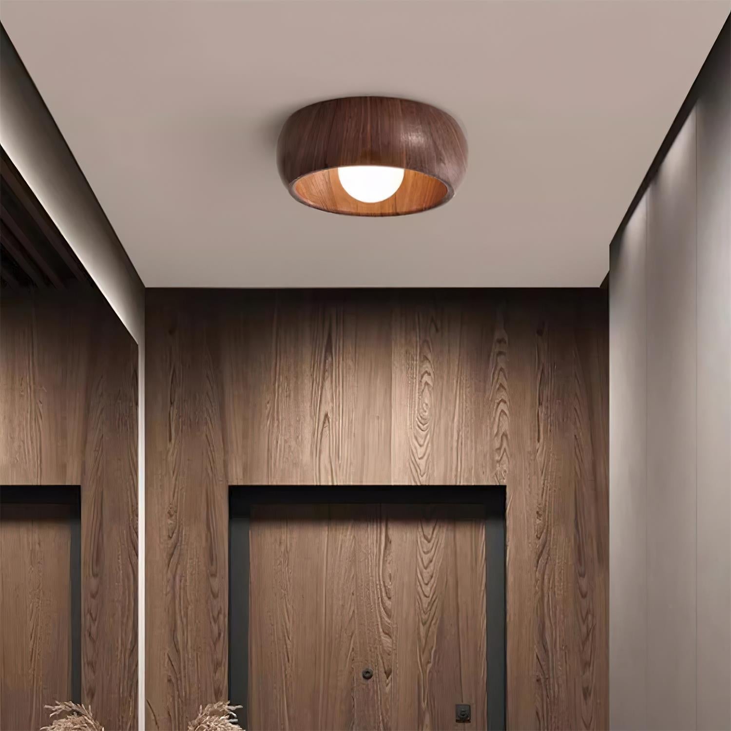 Minimalist Wooden Ceiling Light Modern Flush Mount Lamp