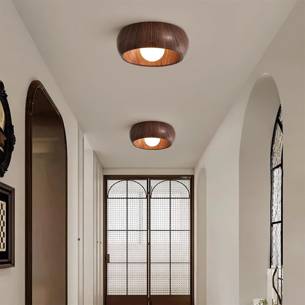 Minimalist Wooden Ceiling Light Modern Flush Mount Lamp