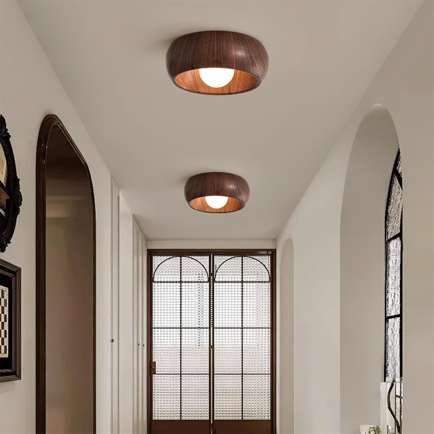 Minimalist Wooden Ceiling Light Modern Flush Mount Lamp