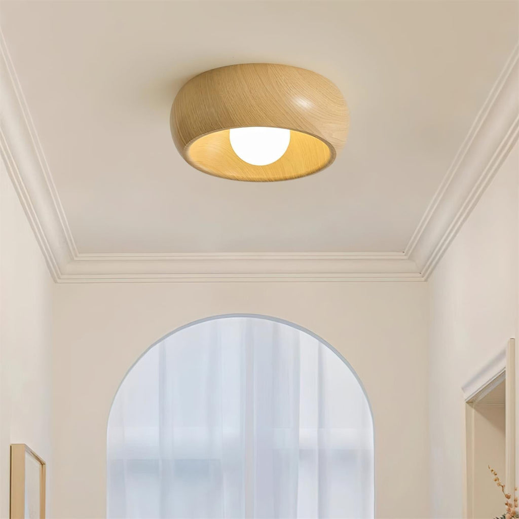 Minimalist Wooden Ceiling Light Modern Flush Mount Lamp