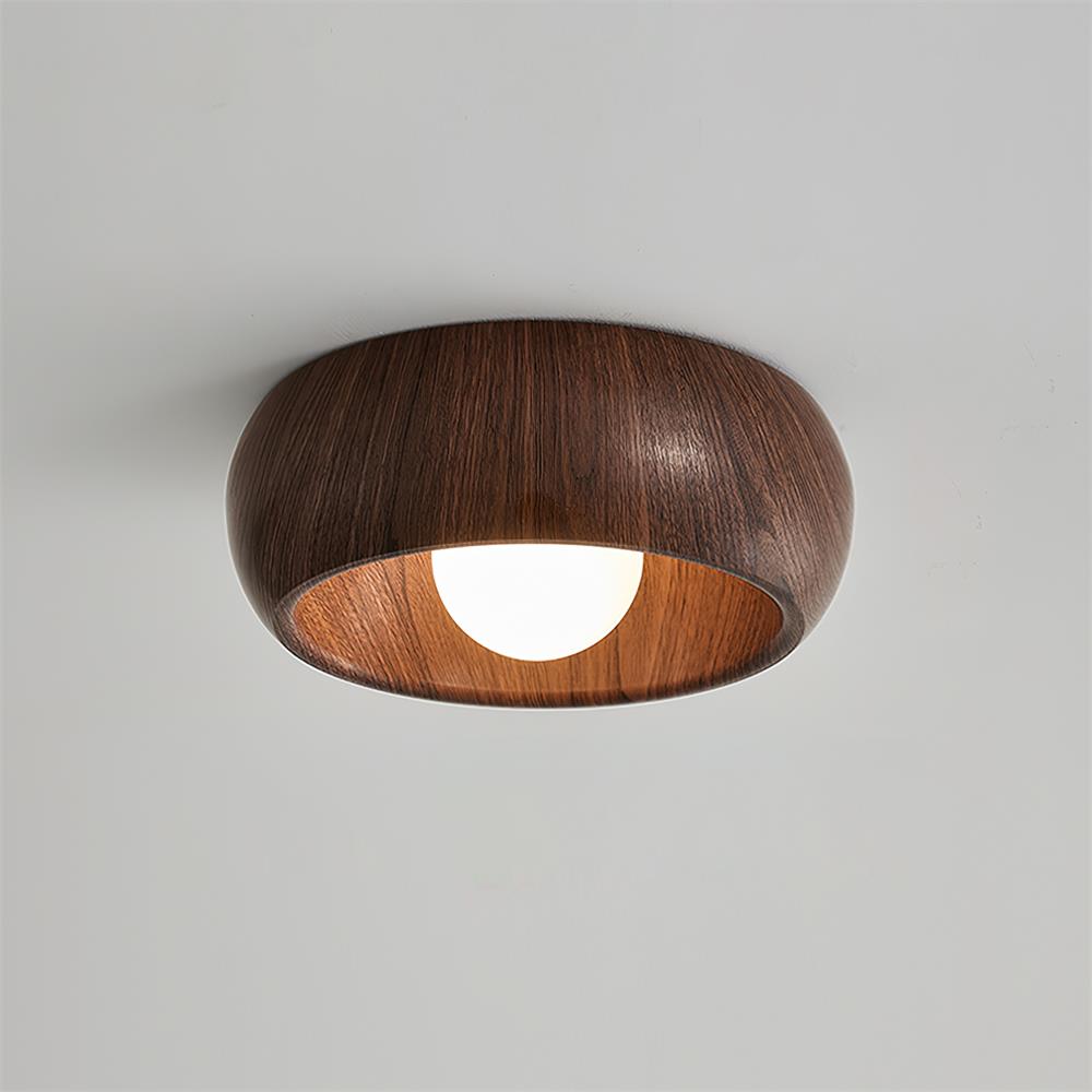 Minimalist Wooden Ceiling Light Modern Flush Mount Lamp