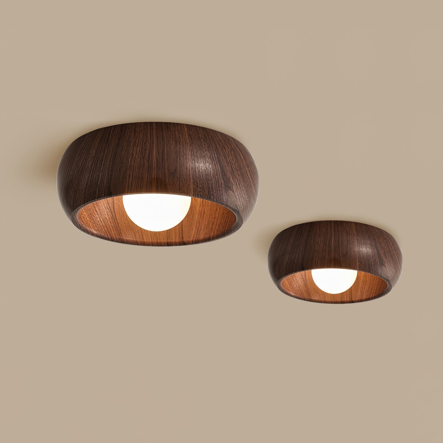 Minimalist Wooden Ceiling Light Modern Flush Mount Lamp