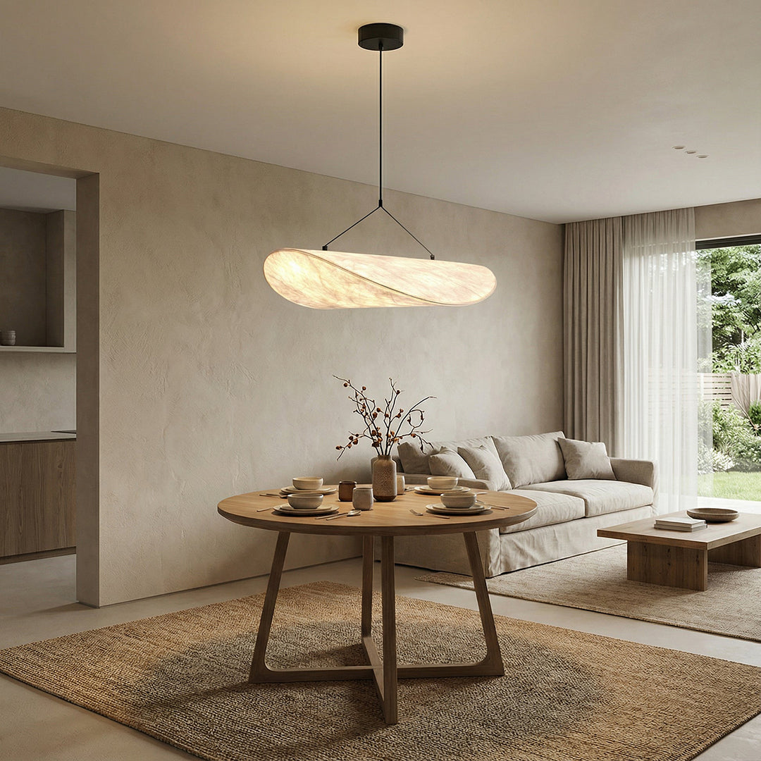 Silk Pendant Lamp – Japandi Minimalist Cloud Form With Dimmable LED*