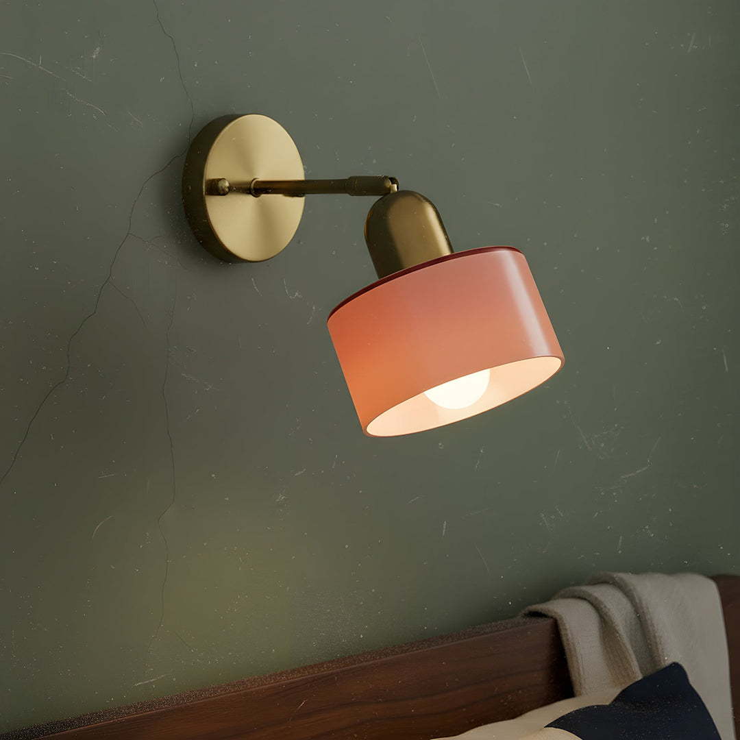 Brass Wall Lamp – Bauhaus Colored Glass Mid Century Design