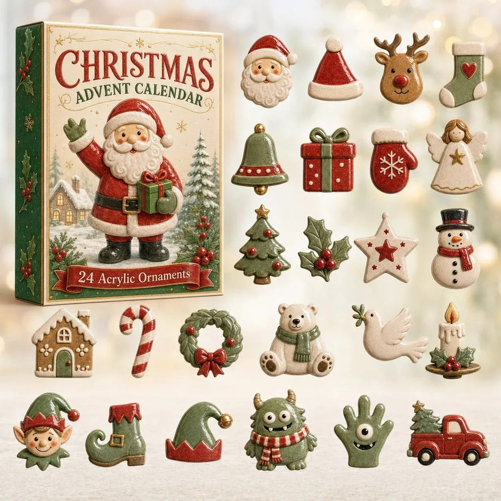 24-day Mini Christmas Calendar with Building Blocks, Unique Designs, Buildable Bricks, Includes Hanging Loops, Festive Countdown