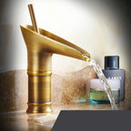Single-Handle Retro Waterfall Faucet for Modern Washbasins