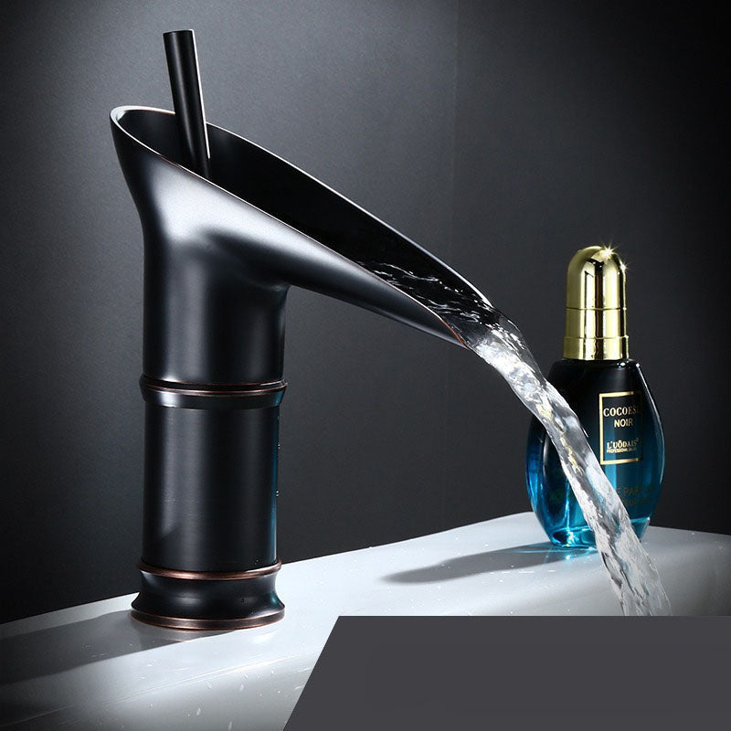 Single-Handle Retro Waterfall Faucet for Modern Washbasins