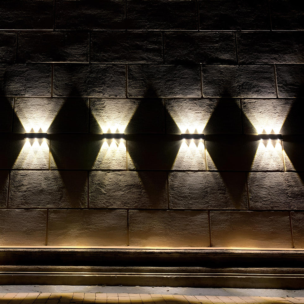 Solar LED Wall Light Aluminium | IP65 Waterproof | 10m Up and Down Lighting Distance for Garden and Outdoor Facades