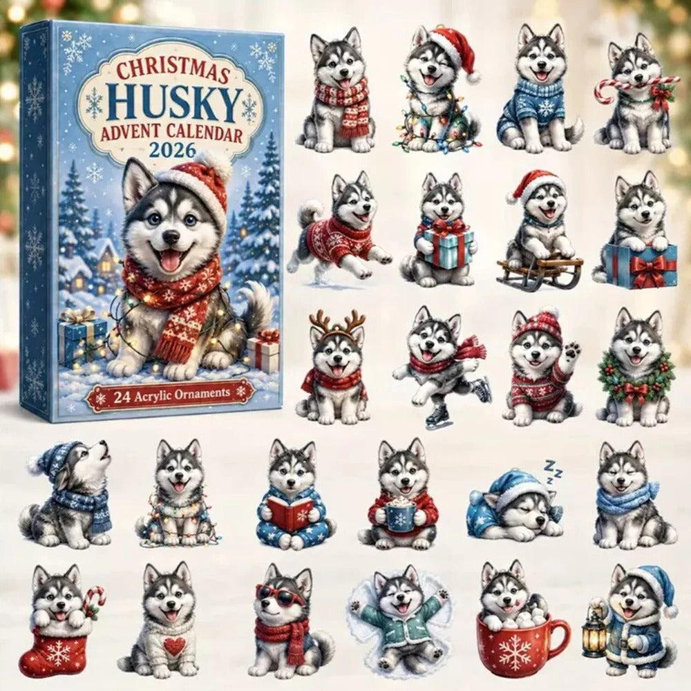 2026 Christmas Advent Calendar for Dogs 24-day Countdown With a Husky Theme For Dog Lovers