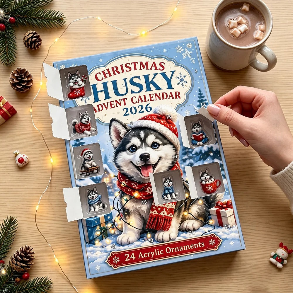 2026 Christmas Advent Calendar for Dogs 24-day Countdown With a Husky Theme For Dog Lovers
