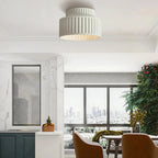 Minimalist Ribbed Ceramic Ceiling Light
