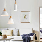 Scandinavian Wood Metal Pendant Light