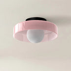 Round Metal Glass Light Fixture