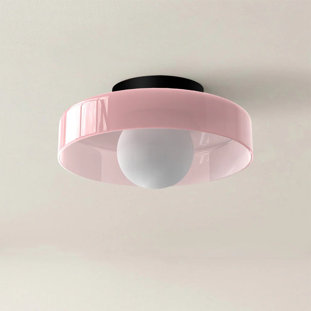 Round Metal Glass Light Fixture
