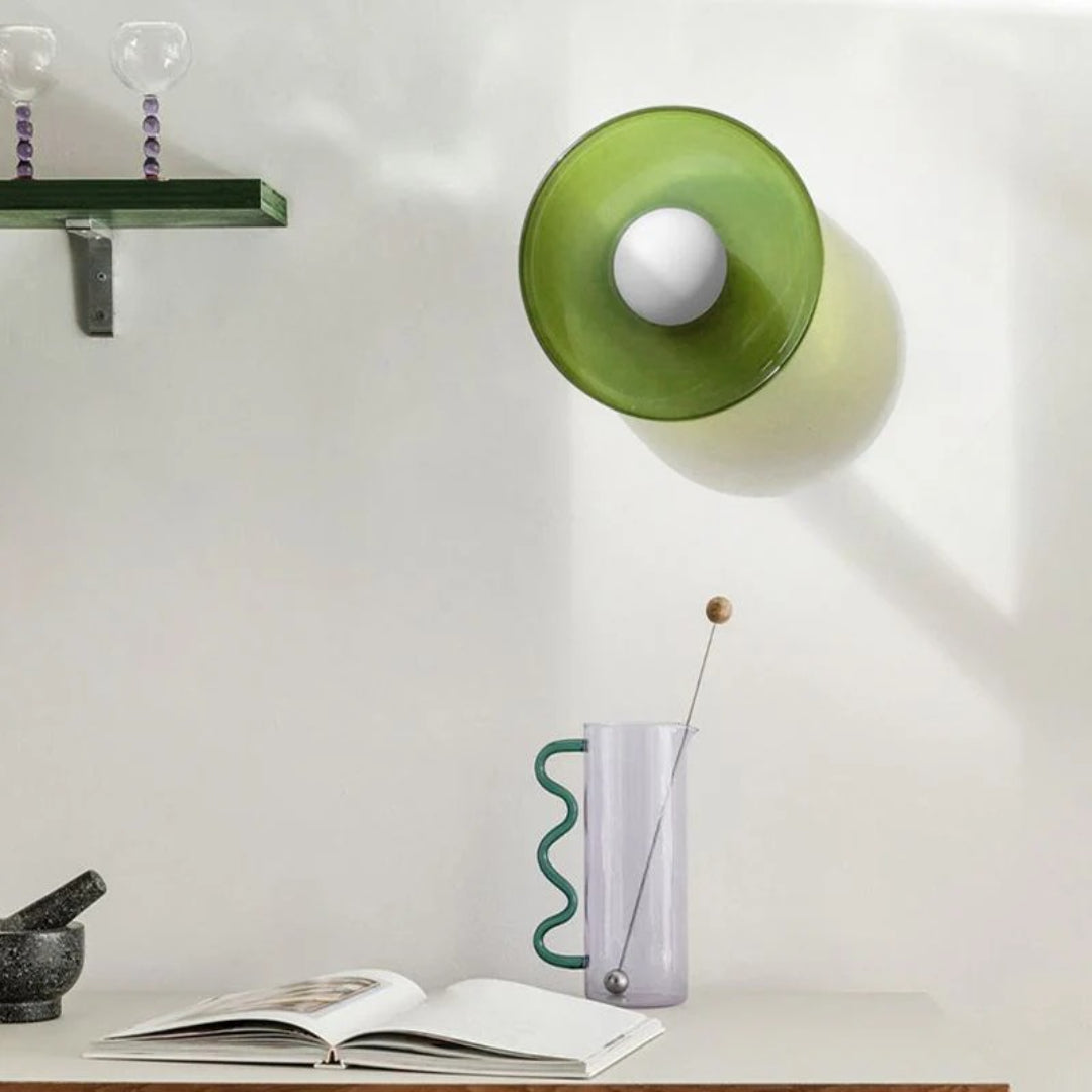 Round Metal Glass Light Fixture
