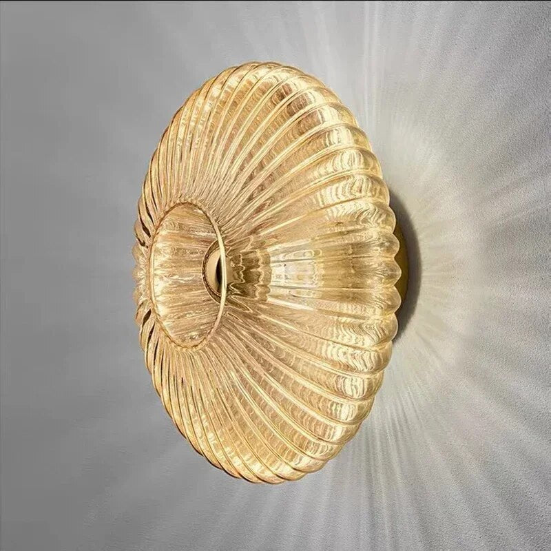 Glass Wall Light Glass | Modern Wavy Shade Design | Creates Soft Diffused Lighting for Living Rooms, Hallways and Bedrooms