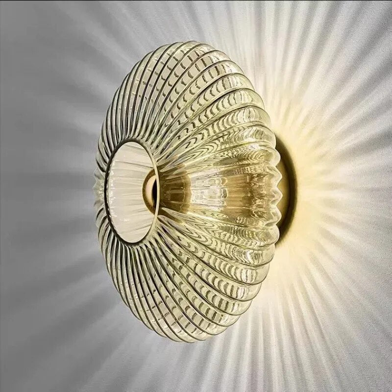 Glass Wall Light Glass | Modern Wavy Shade Design | Creates Soft Diffused Lighting for Living Rooms, Hallways and Bedrooms