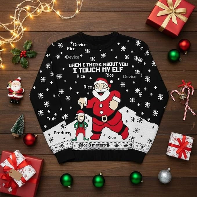 Unisex Christmas Sweater – Santa Claus Graphic Winter Jumper for Couples